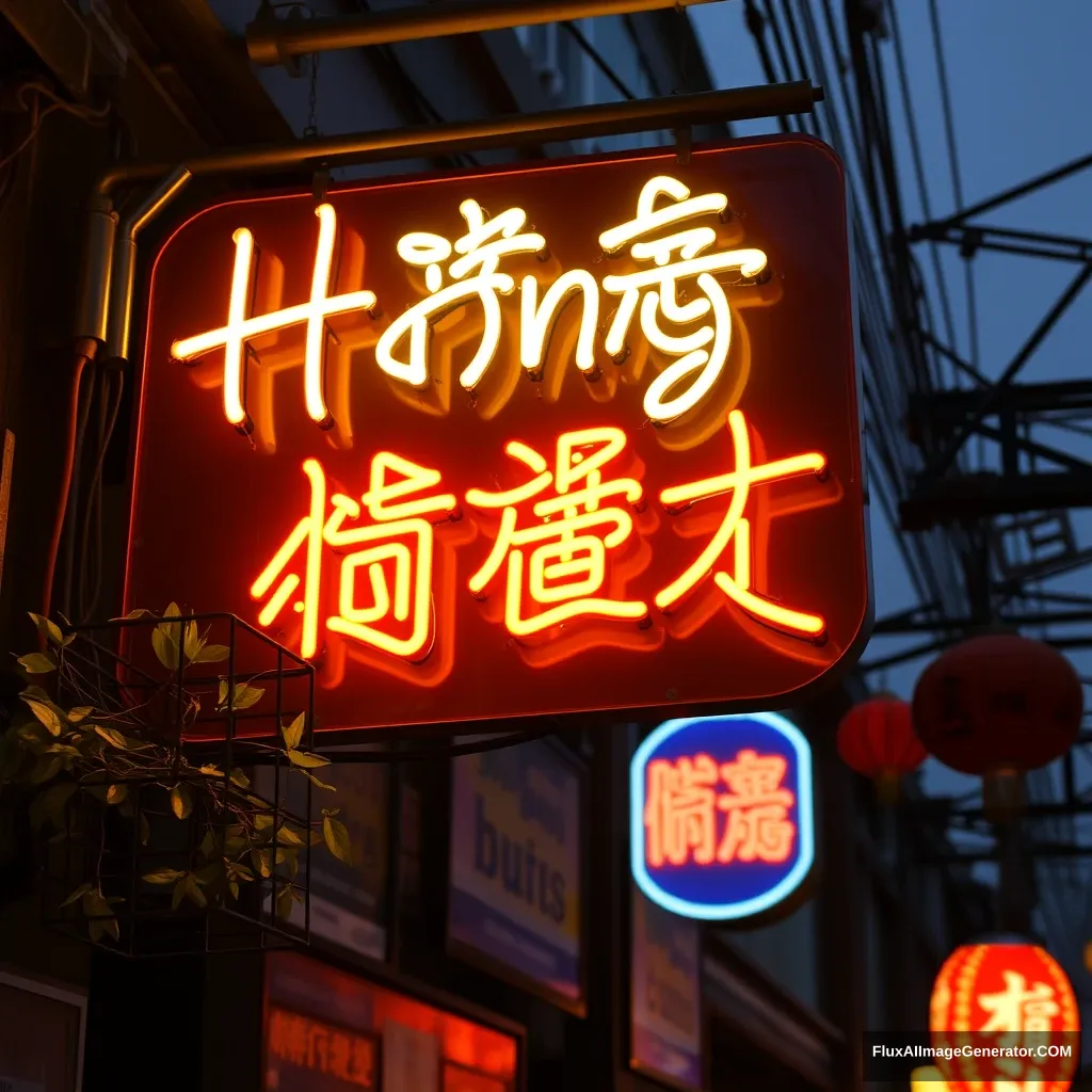 "Hong gil dong" neon sign - Image