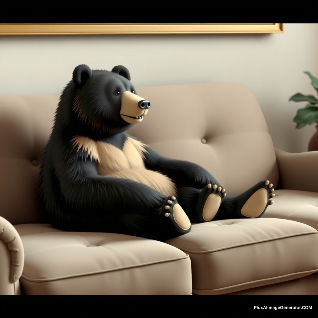 A bear on his sofa