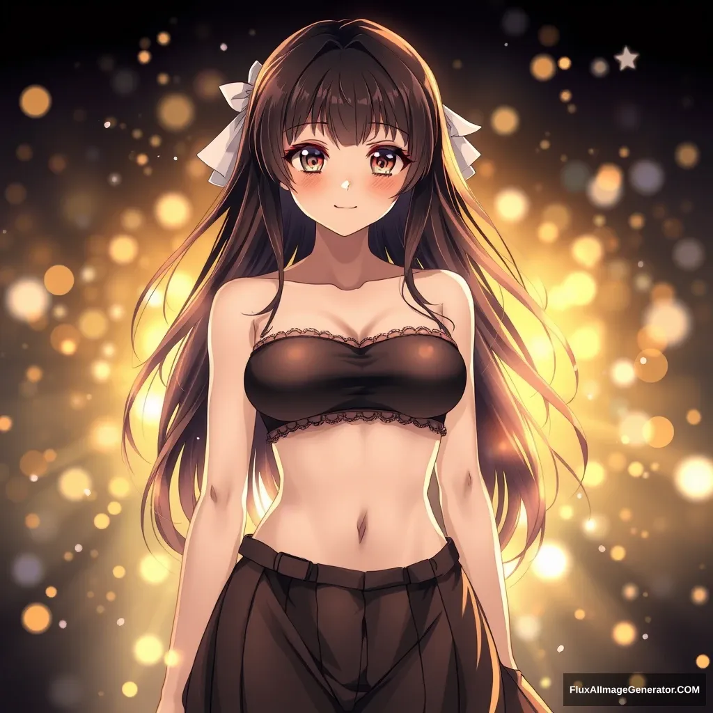 "A beautiful girl with body special effects scattering, in a two-dimensional anime style, full body." - Image