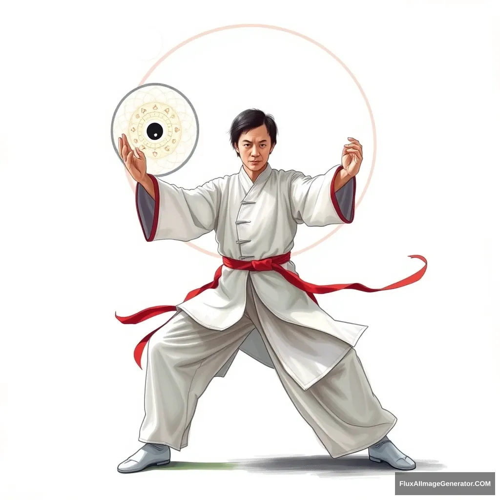 "Draw a picture: The Tai Chi practitioner, born from the boundless, the dynamic and static mechanism, the mother of yin and yang."