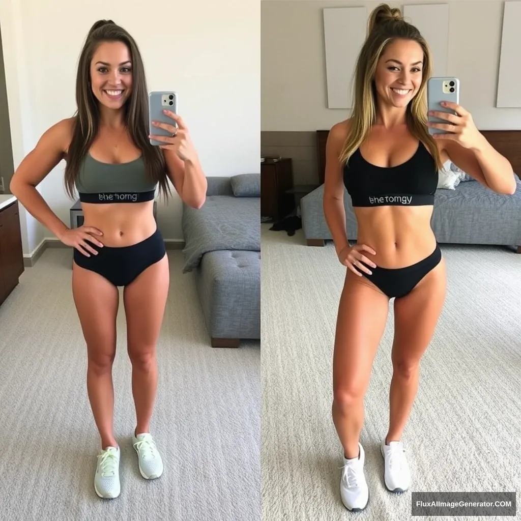 Fitness model influencer Emily's before-after photos