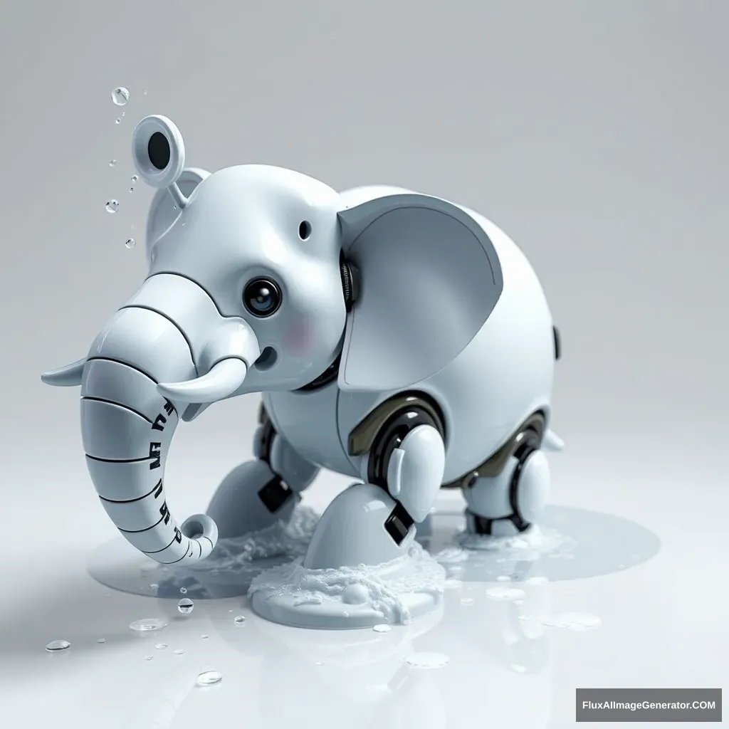 Robo bathing elephant - Image