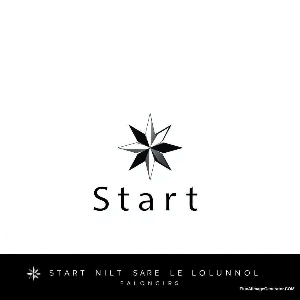 Design a minimalist black and white logo for a premium airport lounge service. Feature the letter 'S' for 'Start,' incorporating a six-pointed star within its design. The style should be sleek, elegant, and sophisticated.