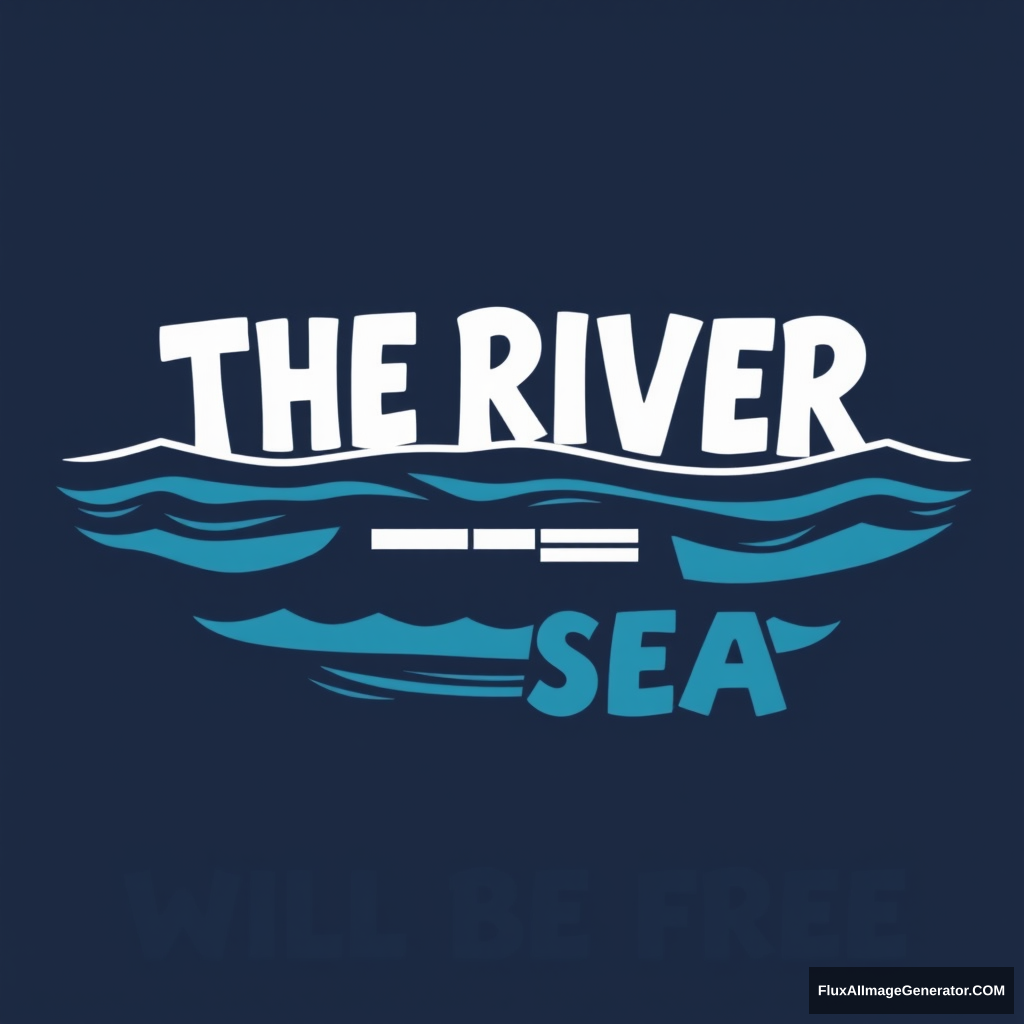 "The River ---> The Sea Palestine Will Be Free" with groovy font - Image