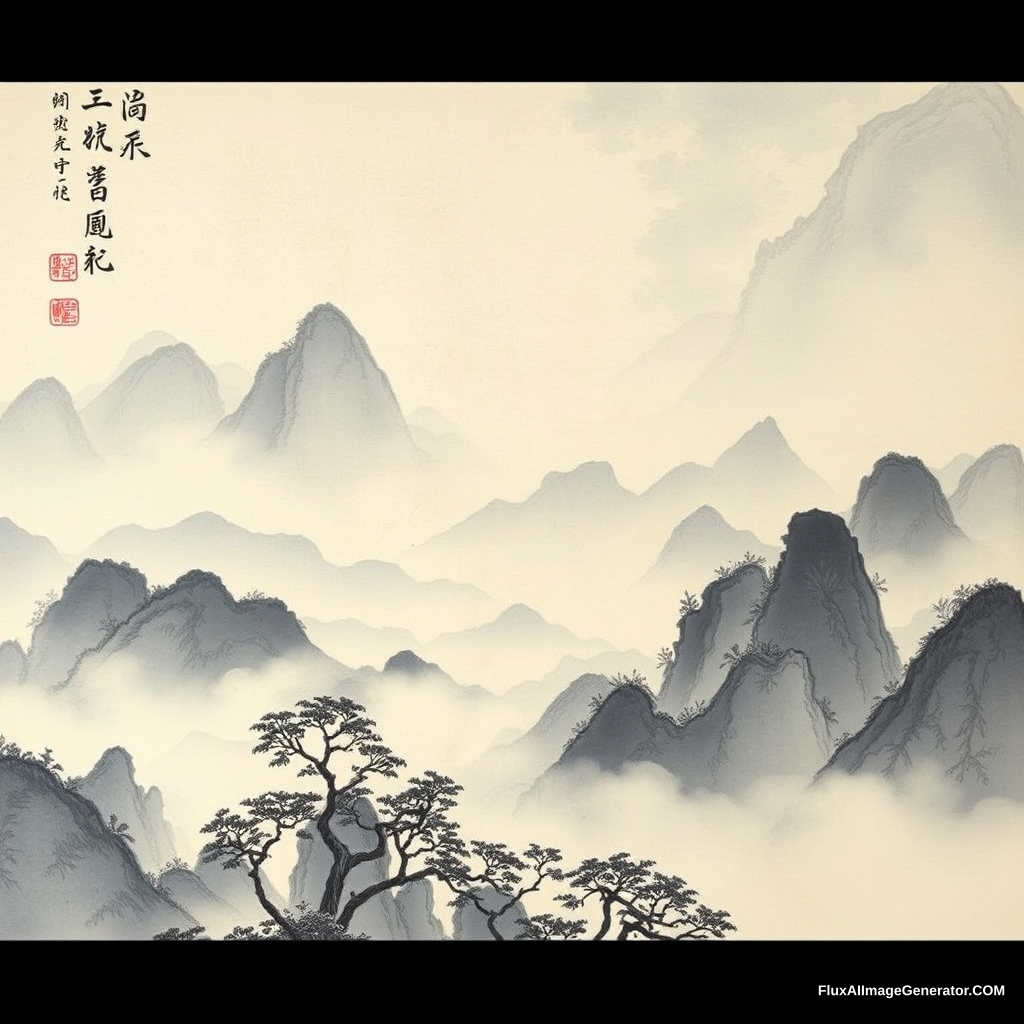 Langshan landscape painting. - Image