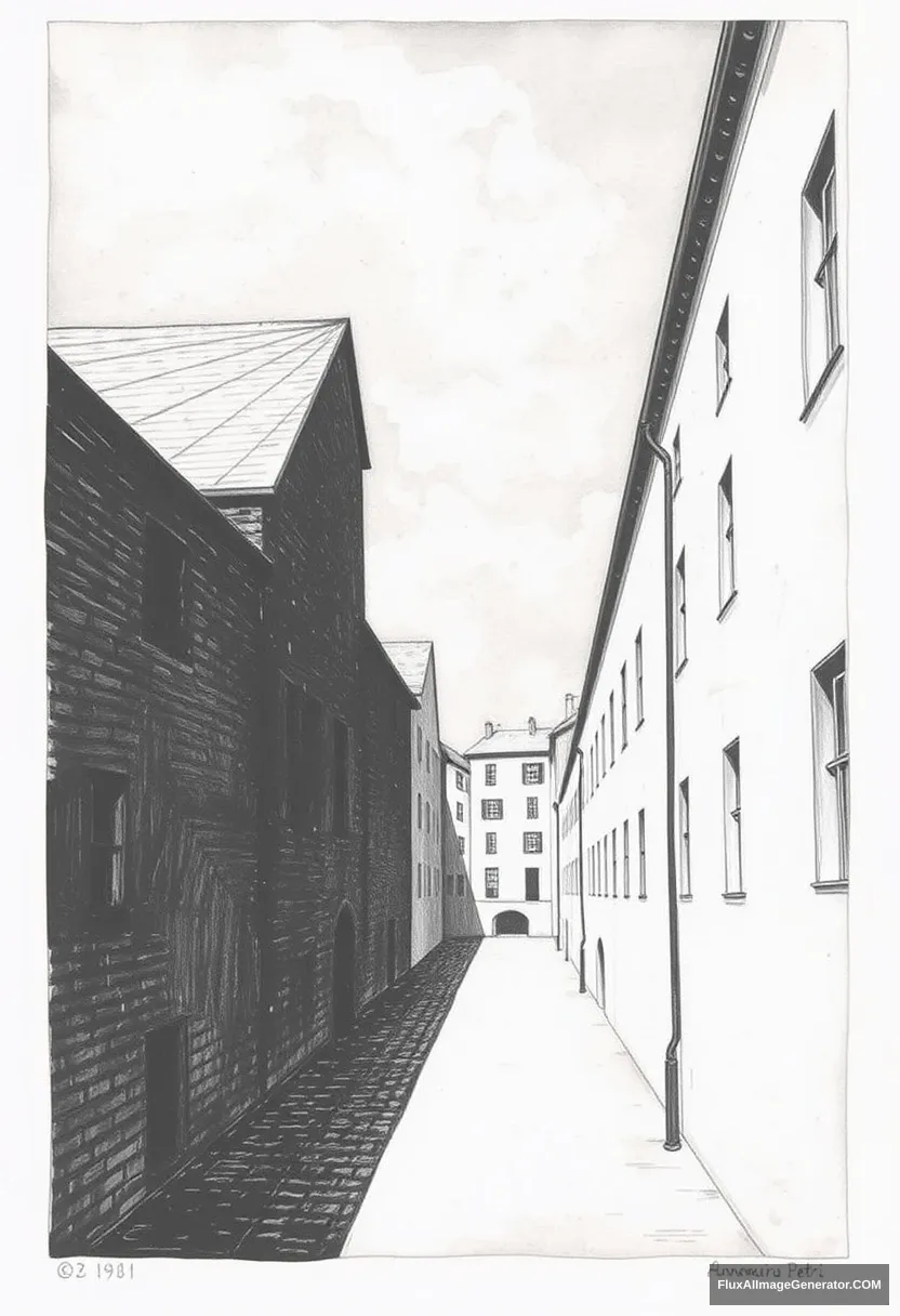 Architecture Print by Annemarie Petri, Etching on Paper