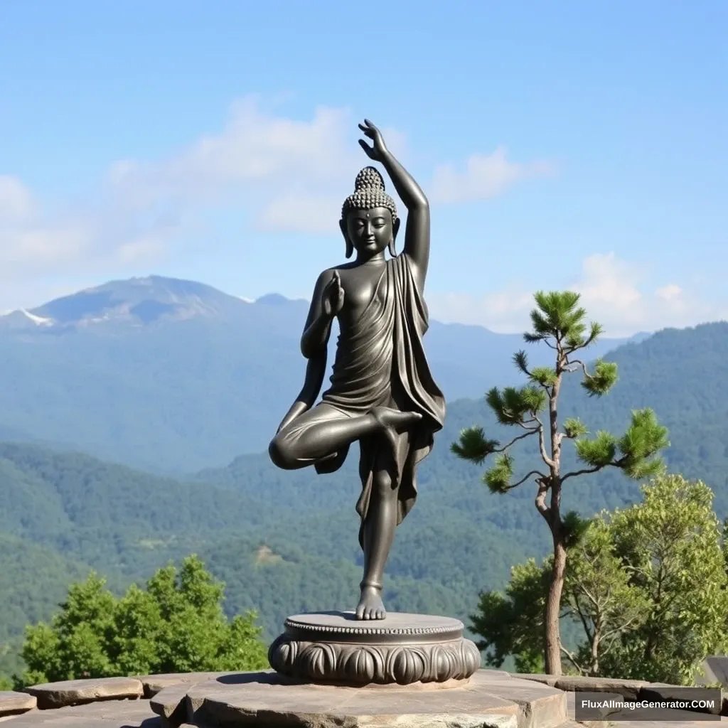 Buddha doing handstand