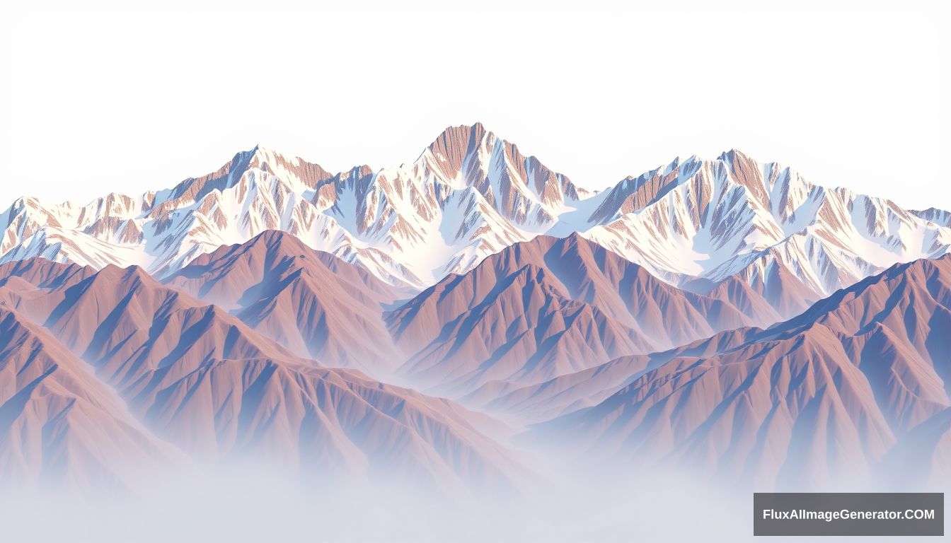 National style, traditional color scheme, mountains, high peaks and ridges, 3D, octane render.