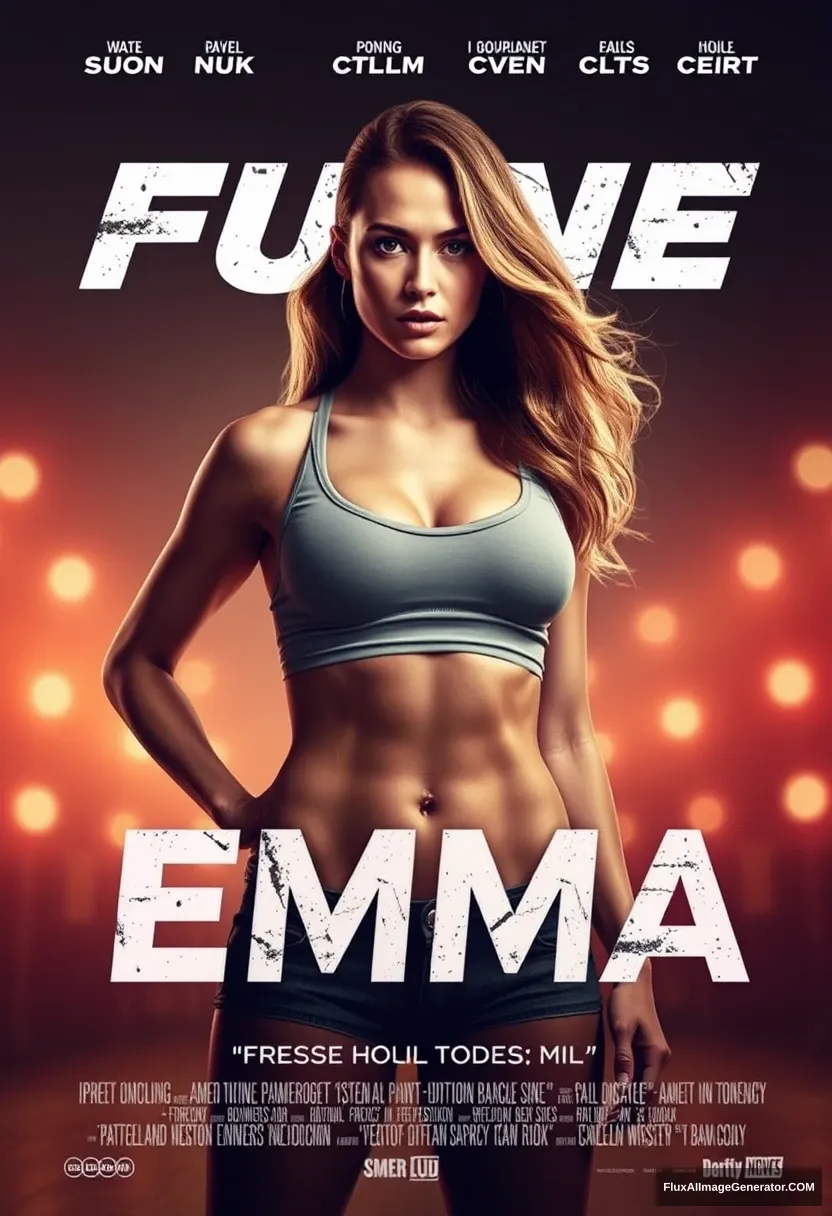 Promotional movie poster, featuring fitness model influencer Emma. - Image