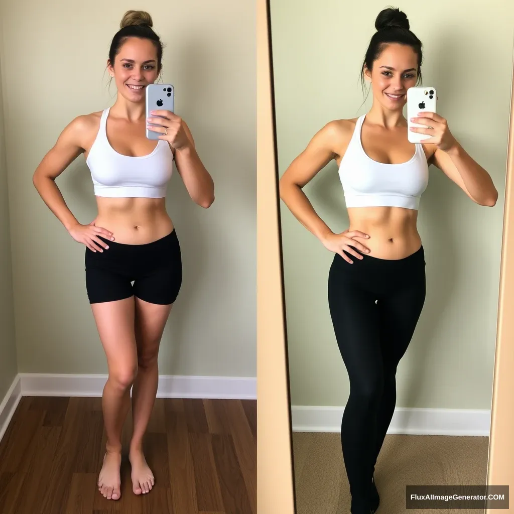 Fitness model influencer Emily's before-after photos