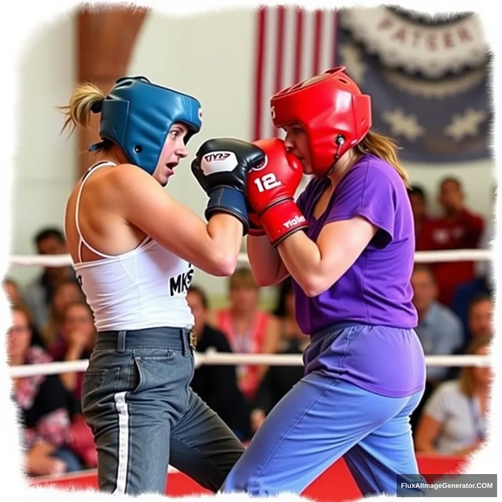 Two women are fighting.