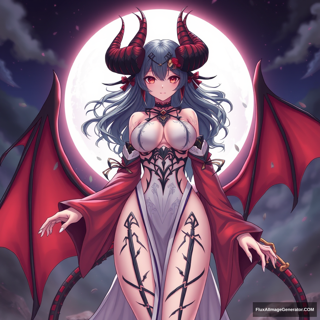 anime demon woman full body view - Image