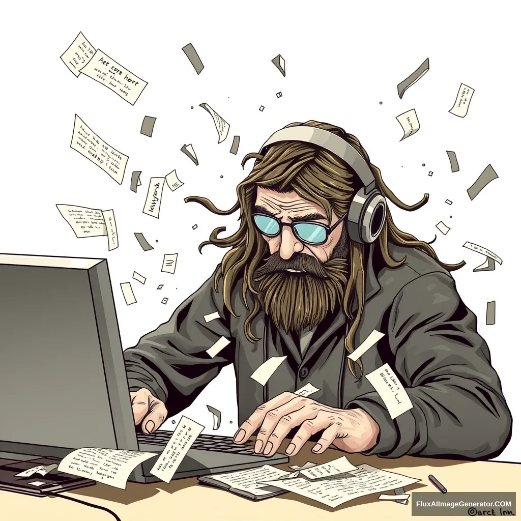 Realistic photo of a vim master who shreds text at the speed of thought. - Image