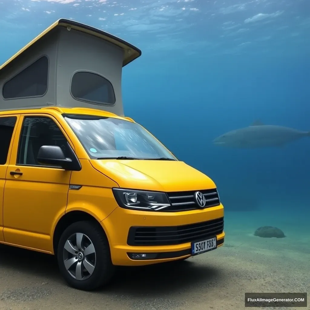 'VW California T5 yellow as a submarine'