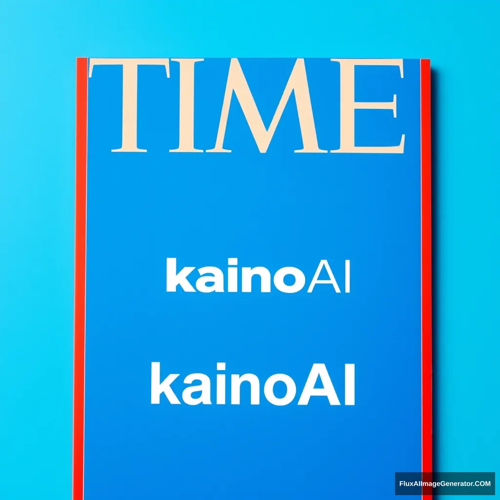 The TIME magazine cover shows a "KainoAI" company, the background is blue.