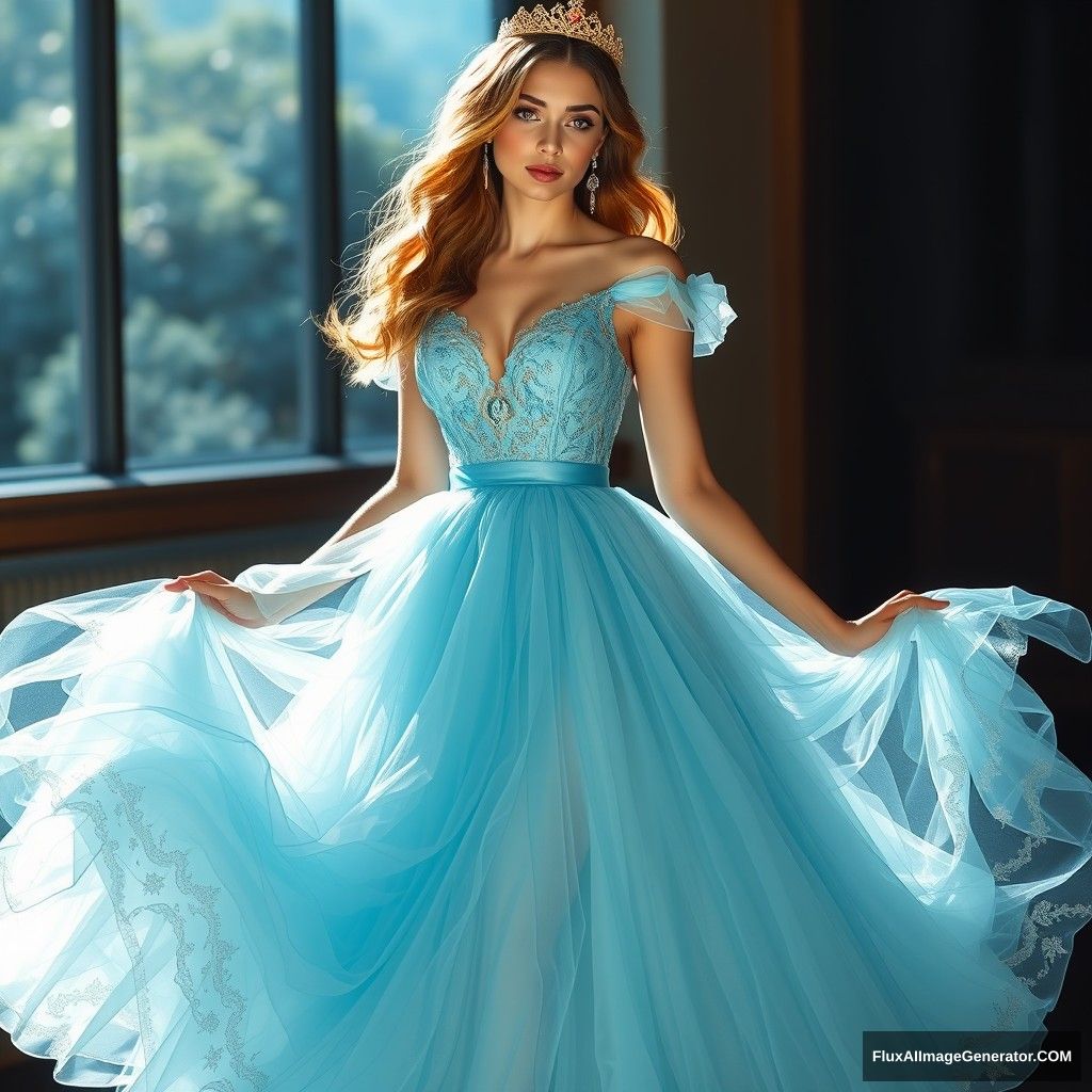 female, princess, sheer dress - Image