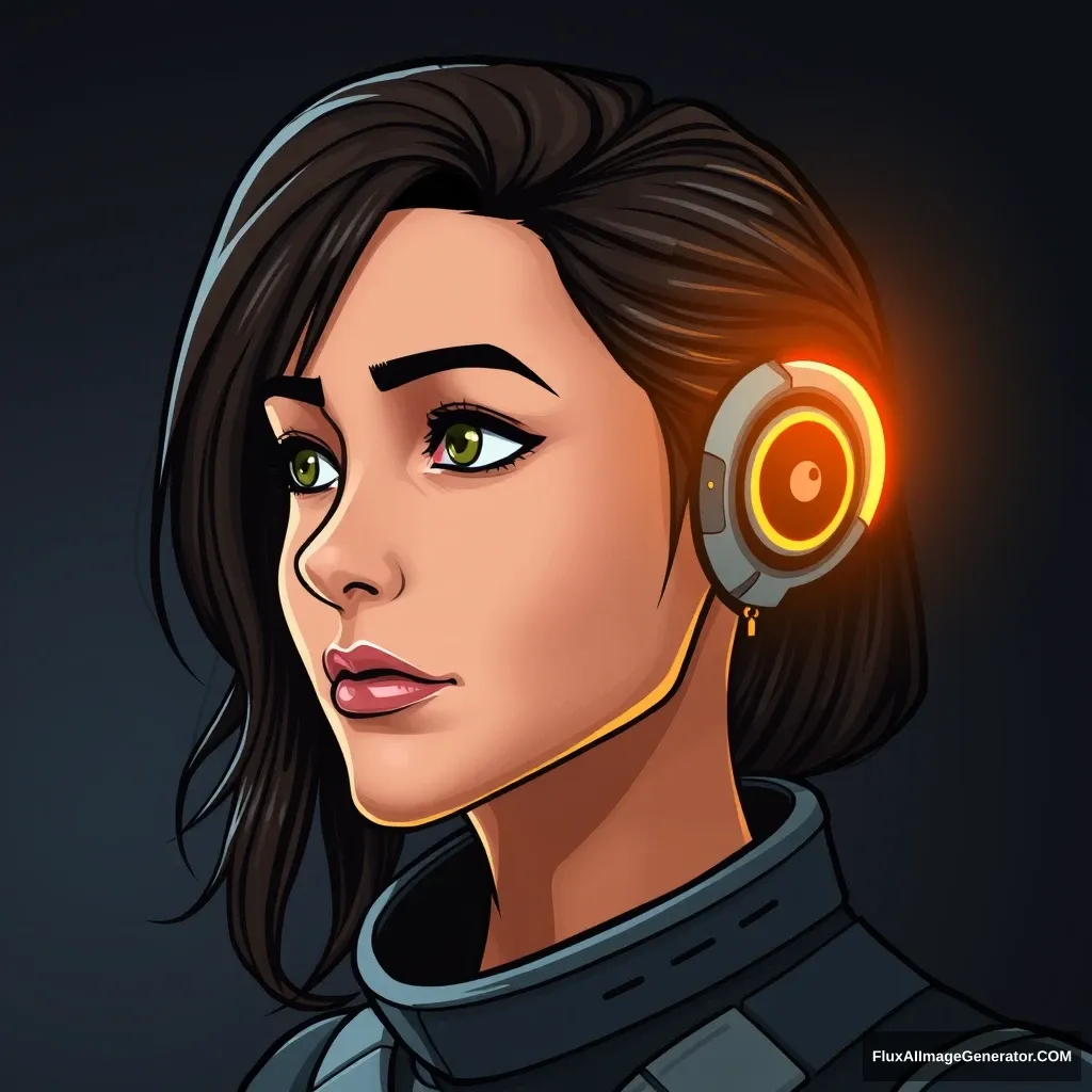 "Use the two words 'ask' and 'hear' to create a sci-fi avatar." - Image