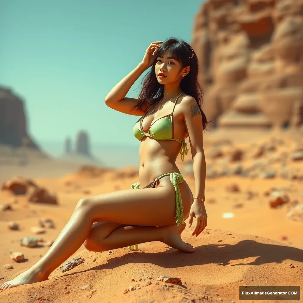 A bikini Asian girl on Mars.