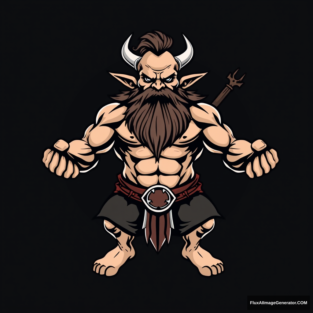 The emblem of the muscular brutal dwarf yoga Warhammer - Image