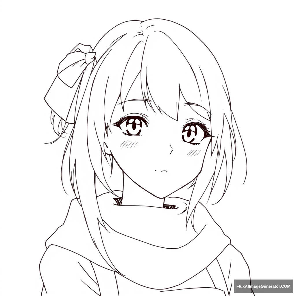 Super simple anime girl lineart. - Image