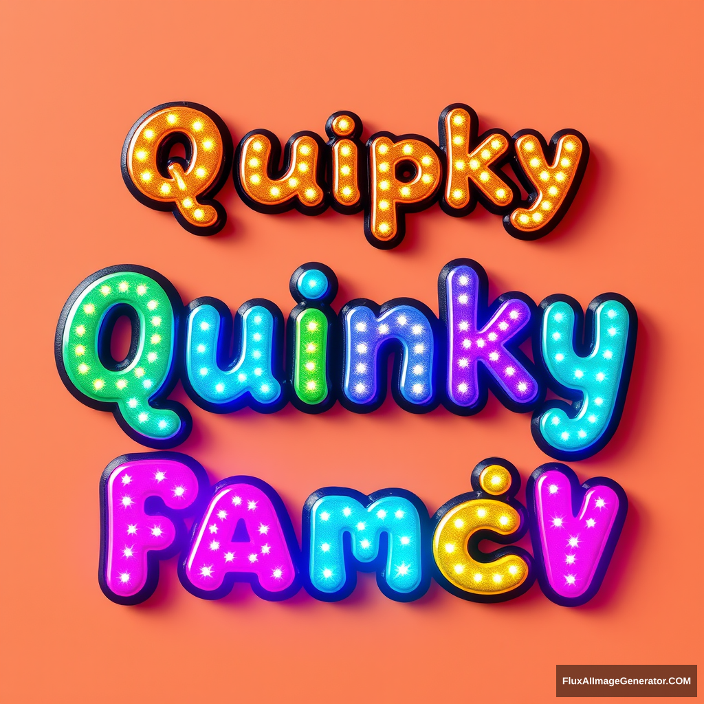 Quirky cute fancy colorful sparkly bright text - Image