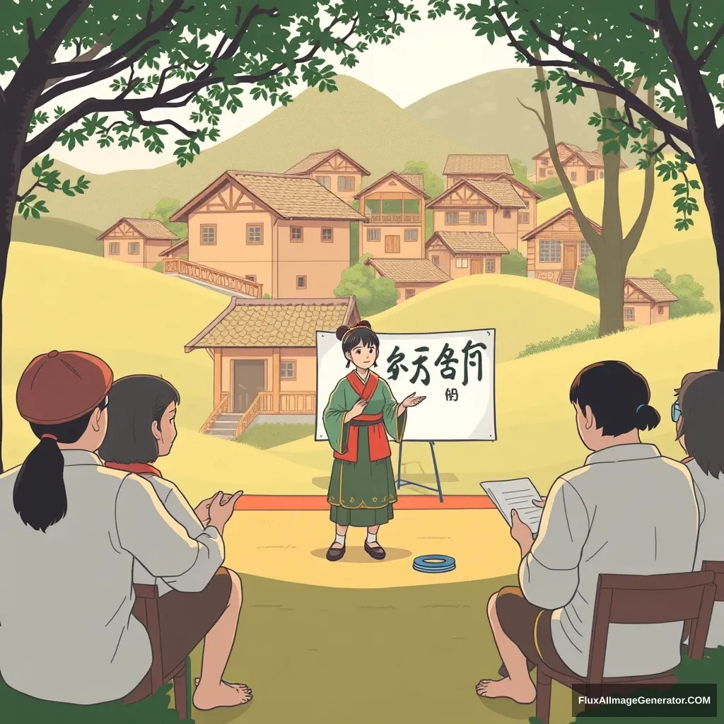 "Illustration style presentation in a village in Taiwan."