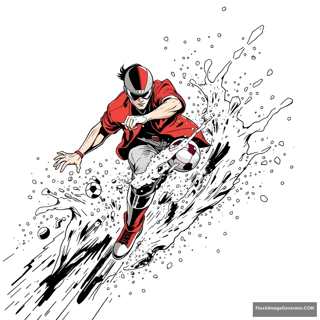 Splash image of vault action with speedy feel and outline treatment. - Image