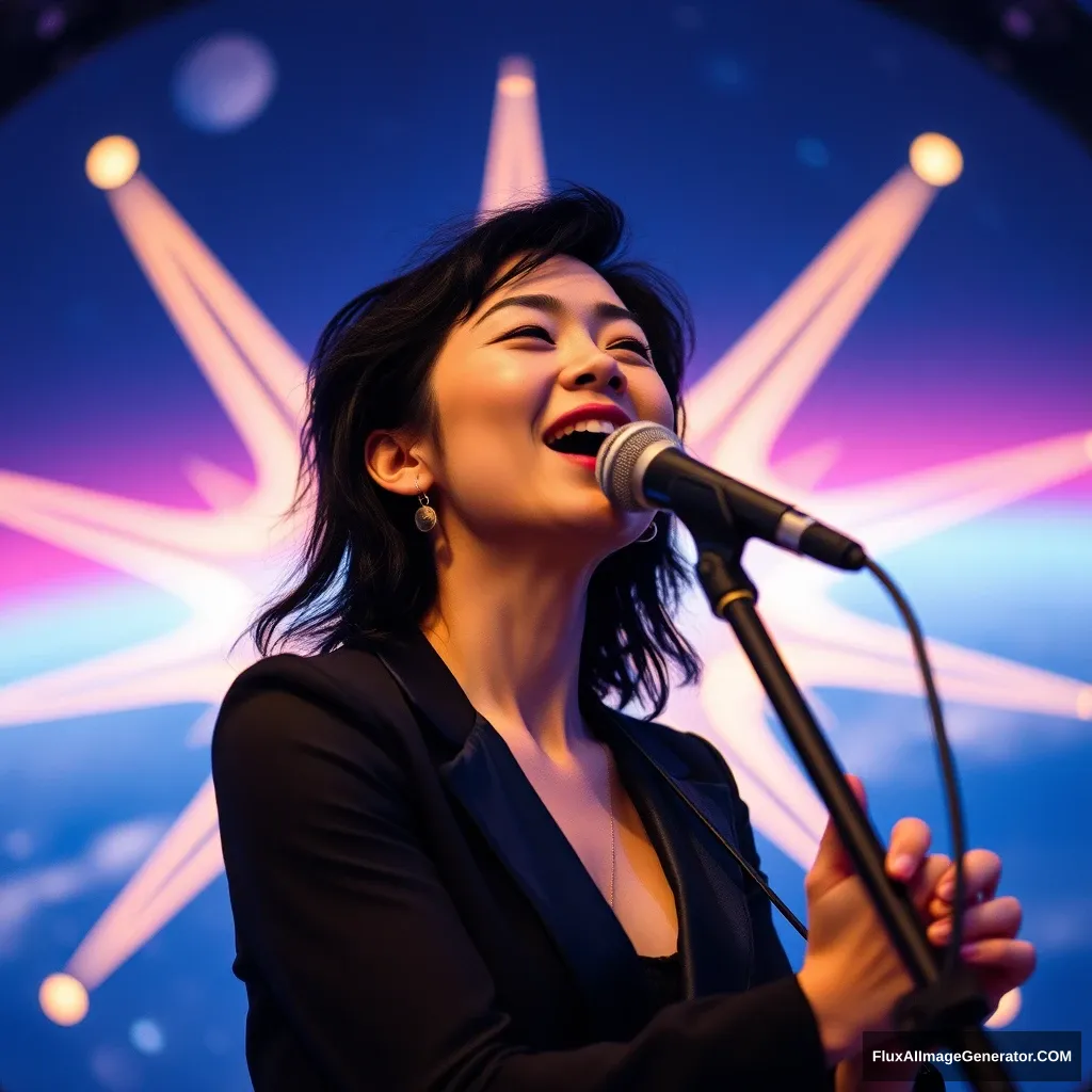 Singer Faye Wong sings in space. - Image