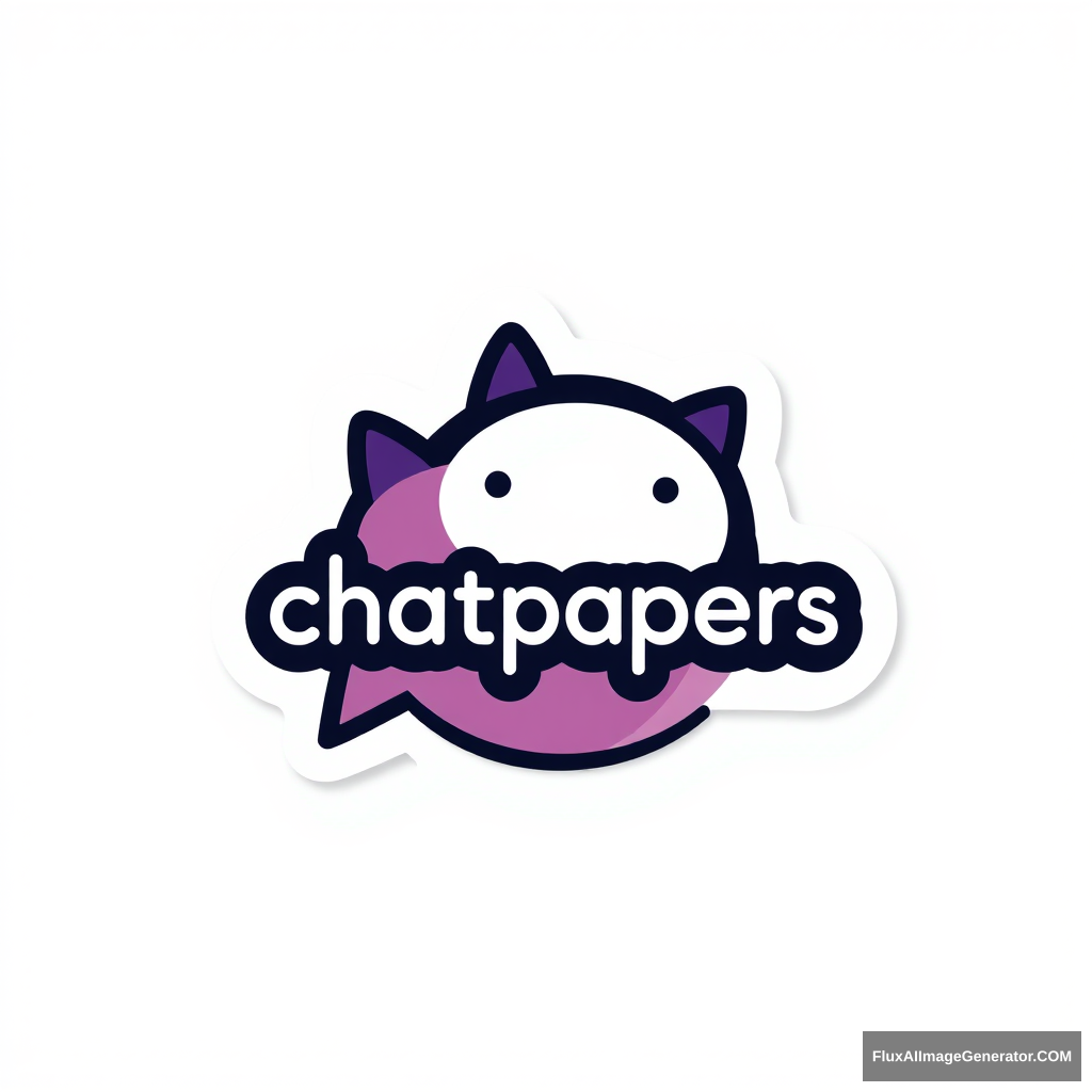 Design a sticker with the word “chatpapers” in the center. - Image