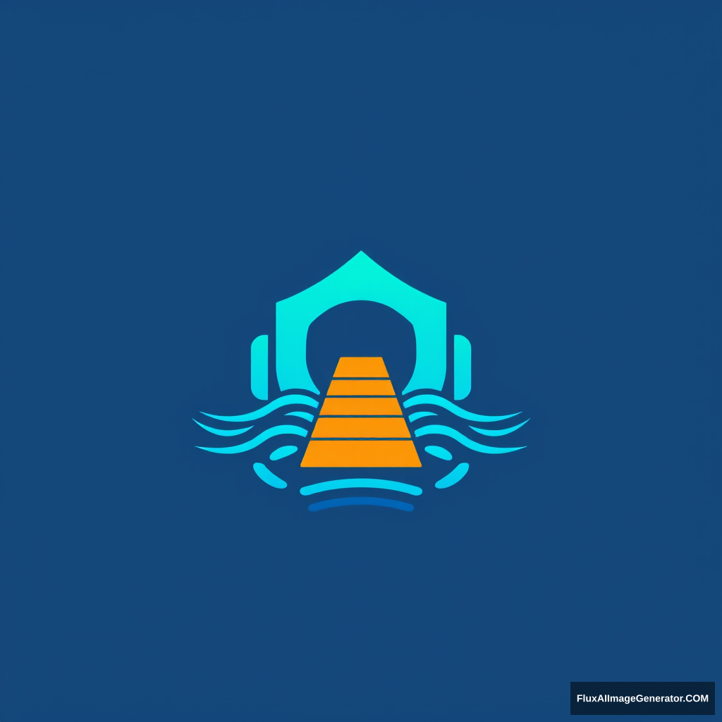 Logo: Sleek, minimalist design featuring a stylized dock extending into a digital sea of data. Vibrant blue and teal gradients represent flowing information. Incorporate abstract, interlocking shapes symbolizing secure storage. Convey trust, efficiency, and seamless connectivity.