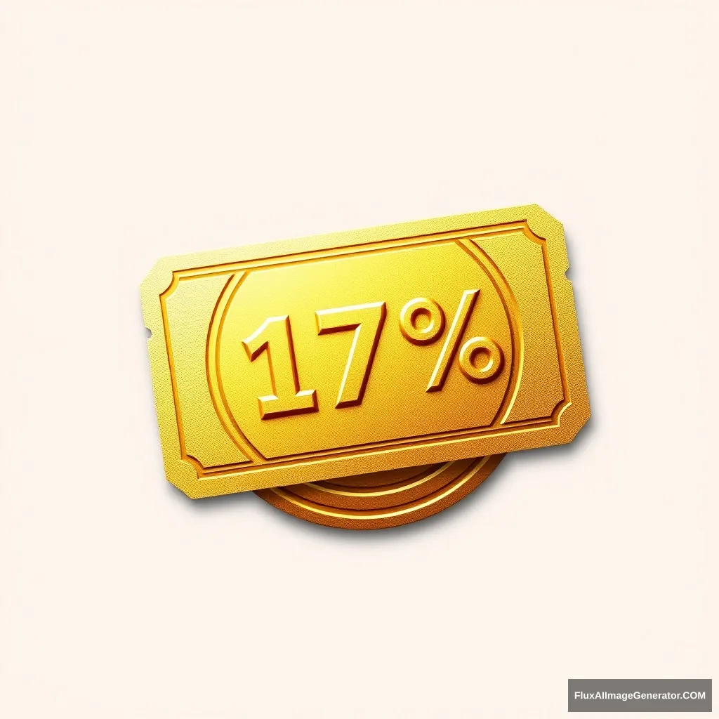 "Draw a golden coin-shaped mobile coupon that represents the right to purchase at a 17% discount." - Image