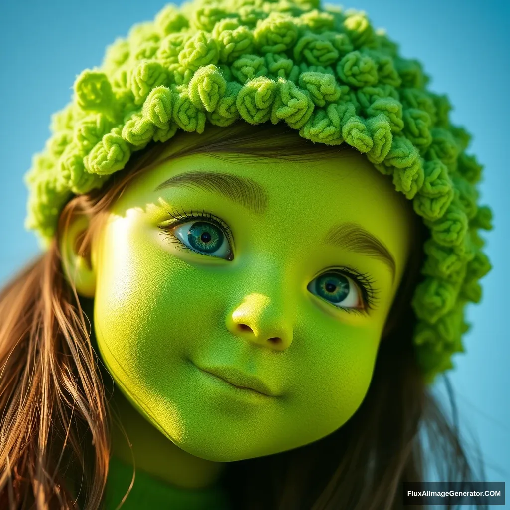 Green, girl, cute