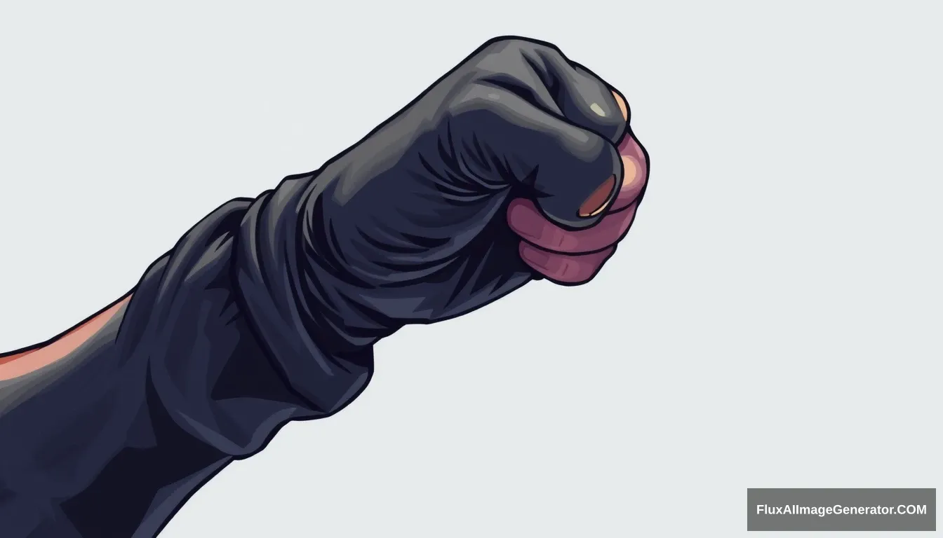 cel shaded art, fist, black gloves - Image