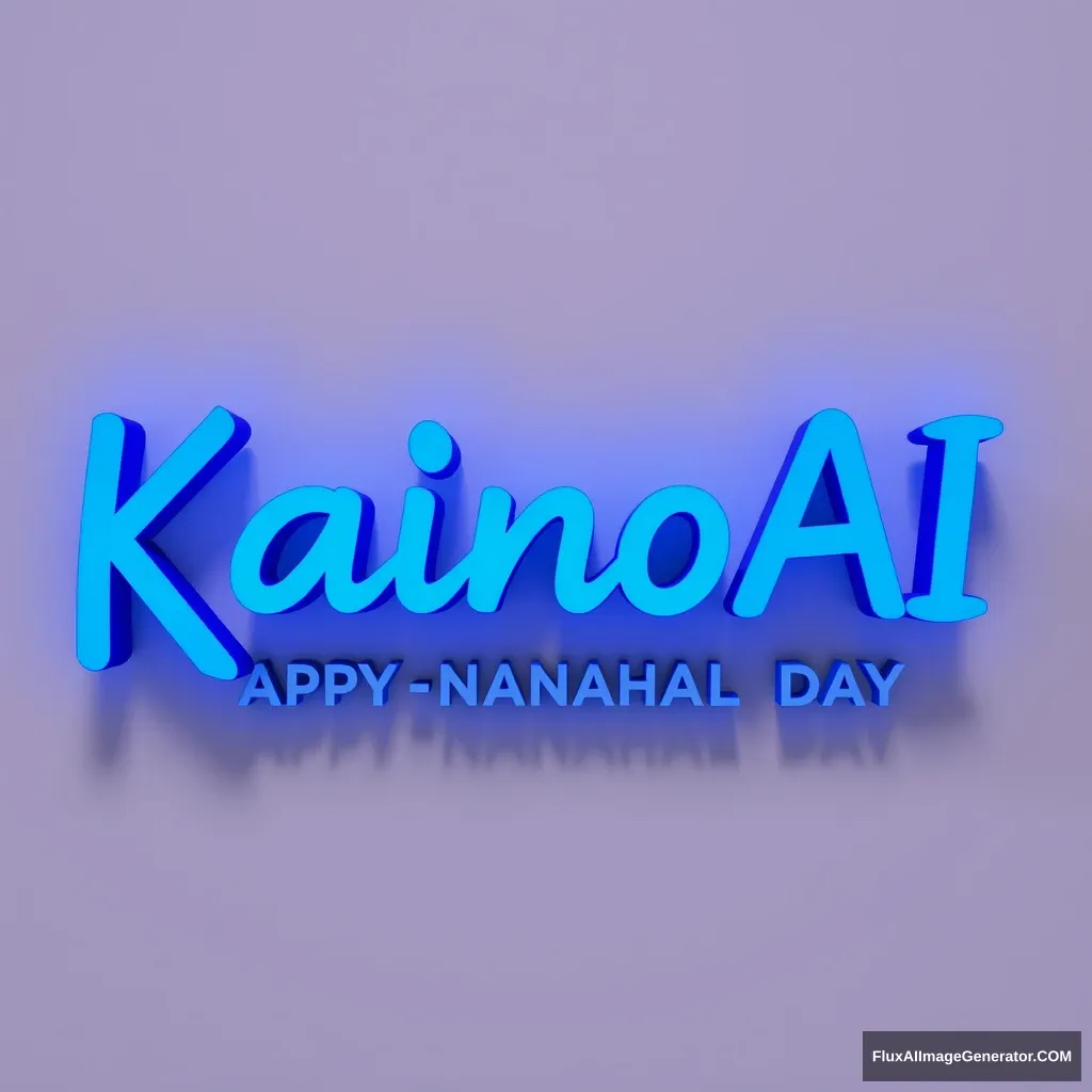 A blue word "KainoAI" to celebrate Singapore National Day. - Image