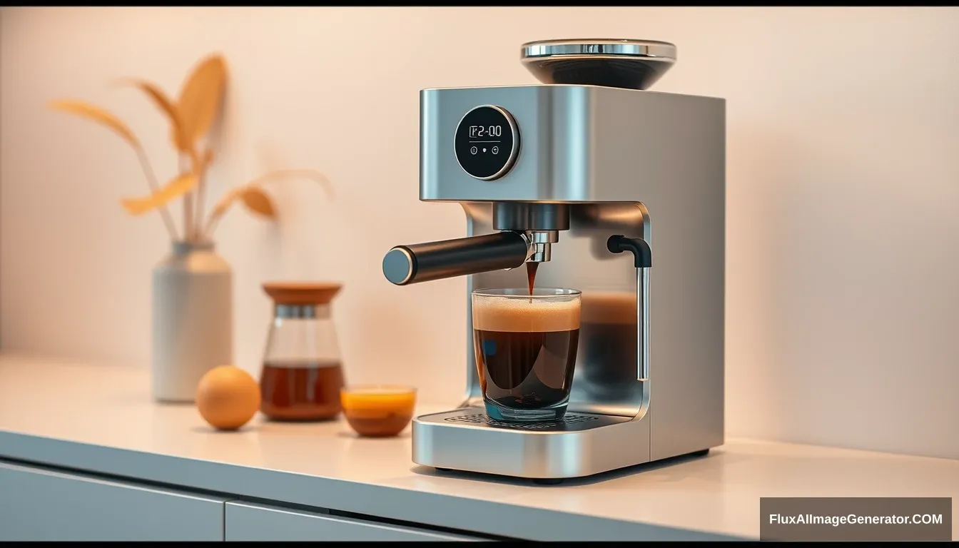 A coffee machine, beautiful, xiaomi style. - Image