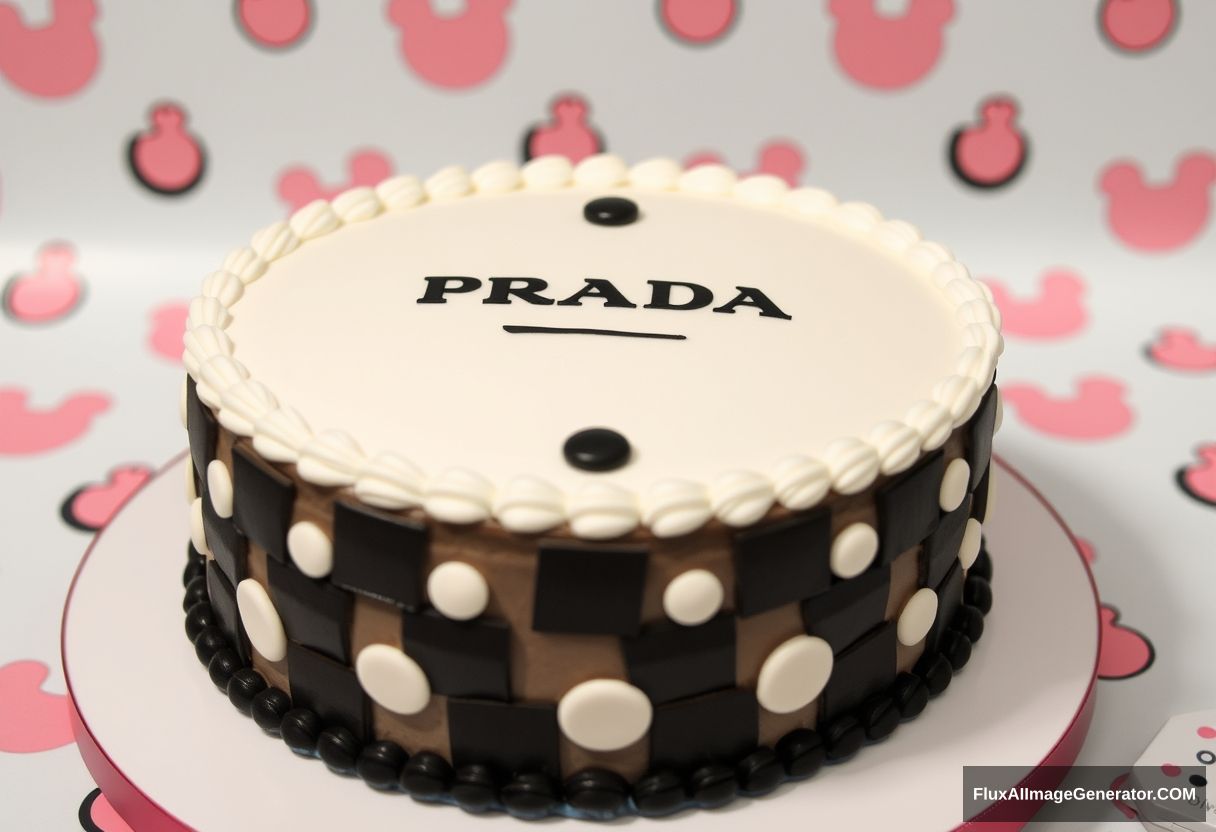 Prada cake, cute background.