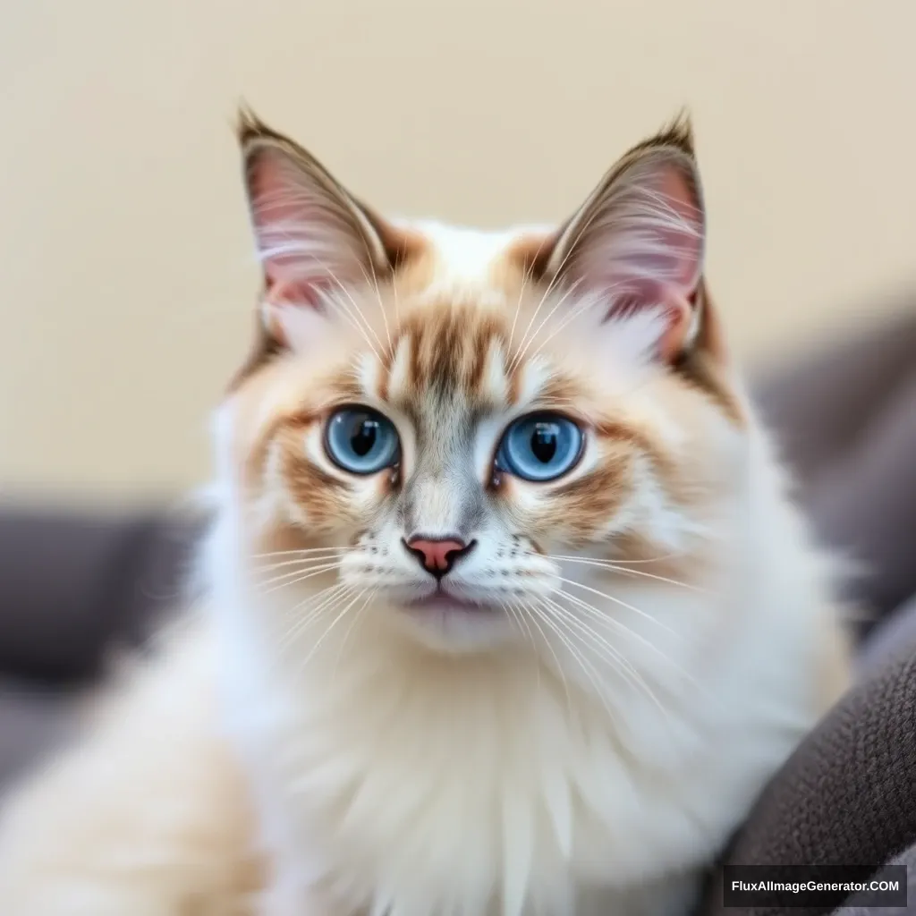 Blue-eyed ragdoll cat