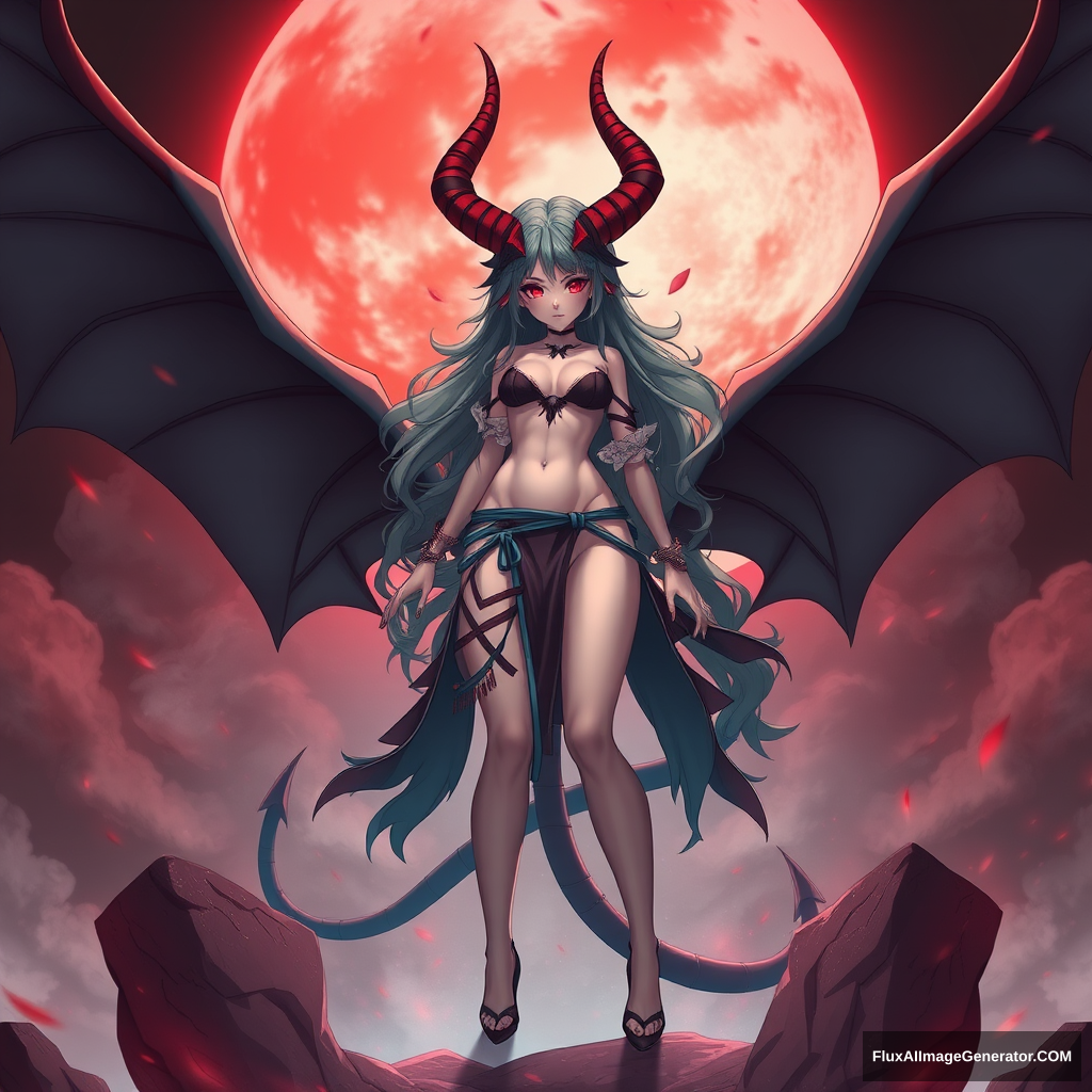 anime demon woman full body view - Image