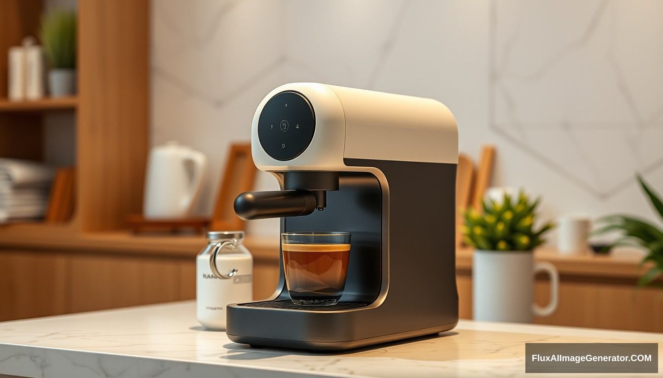 A coffee machine, beautiful, Xiaomi style.