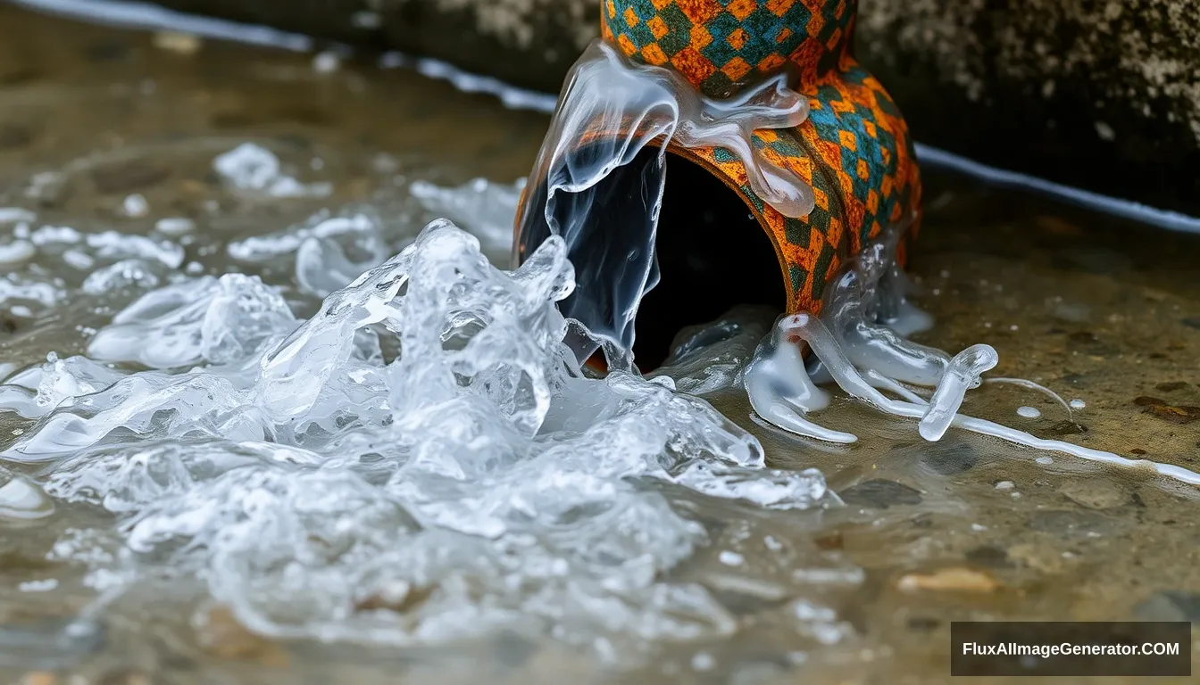 "The water pipe burst, leaking water, with a large amount of water gushing out."