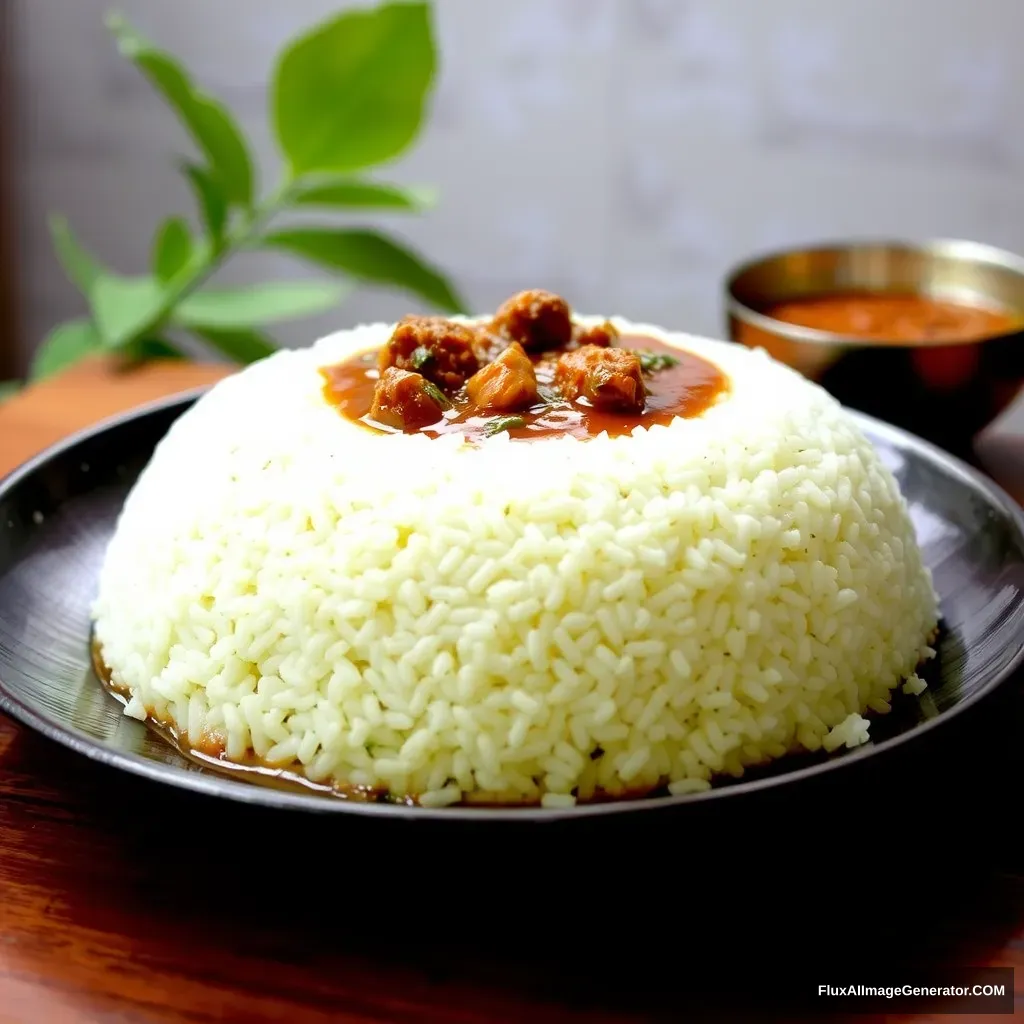 Kerala Puttu with beef curry