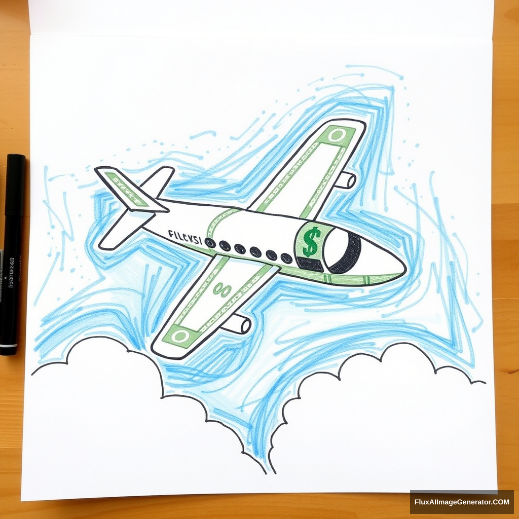 "Draw a one-dollar airplane." - Image