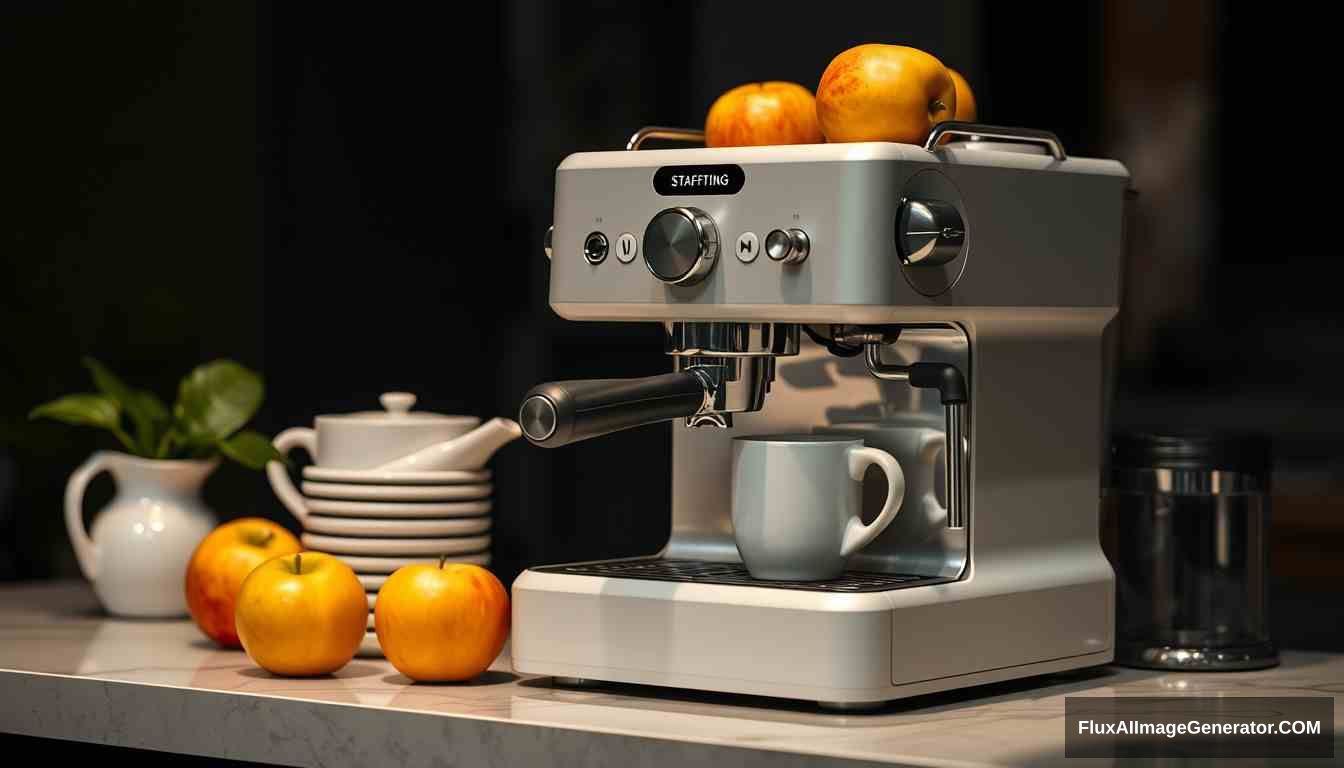 A coffee machine, beautiful, apple style.