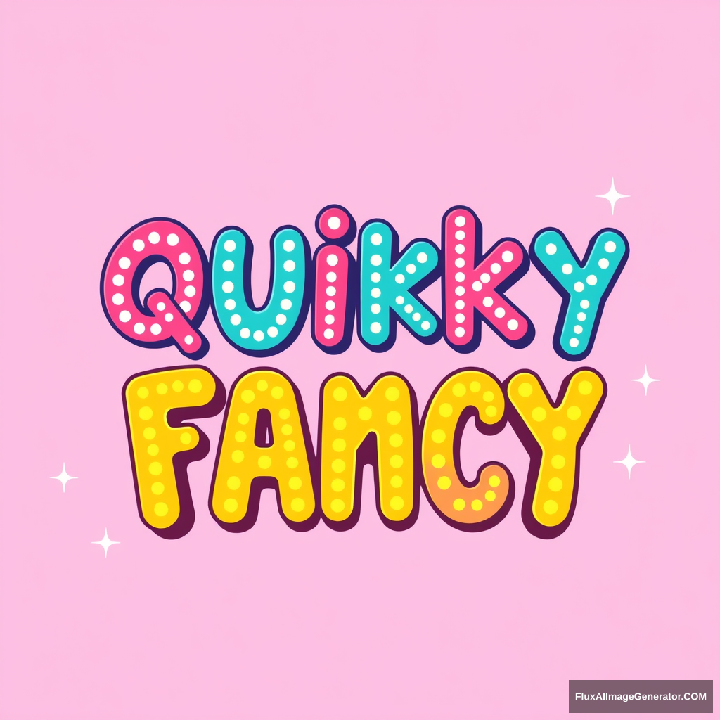 Quirky cute fancy colorful sparkly bright text - Image