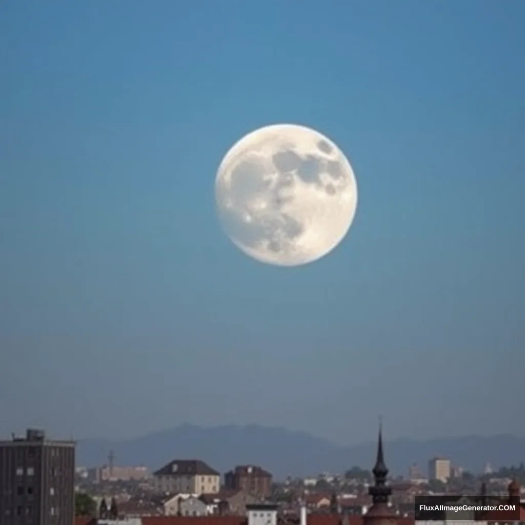 moon and city - Image