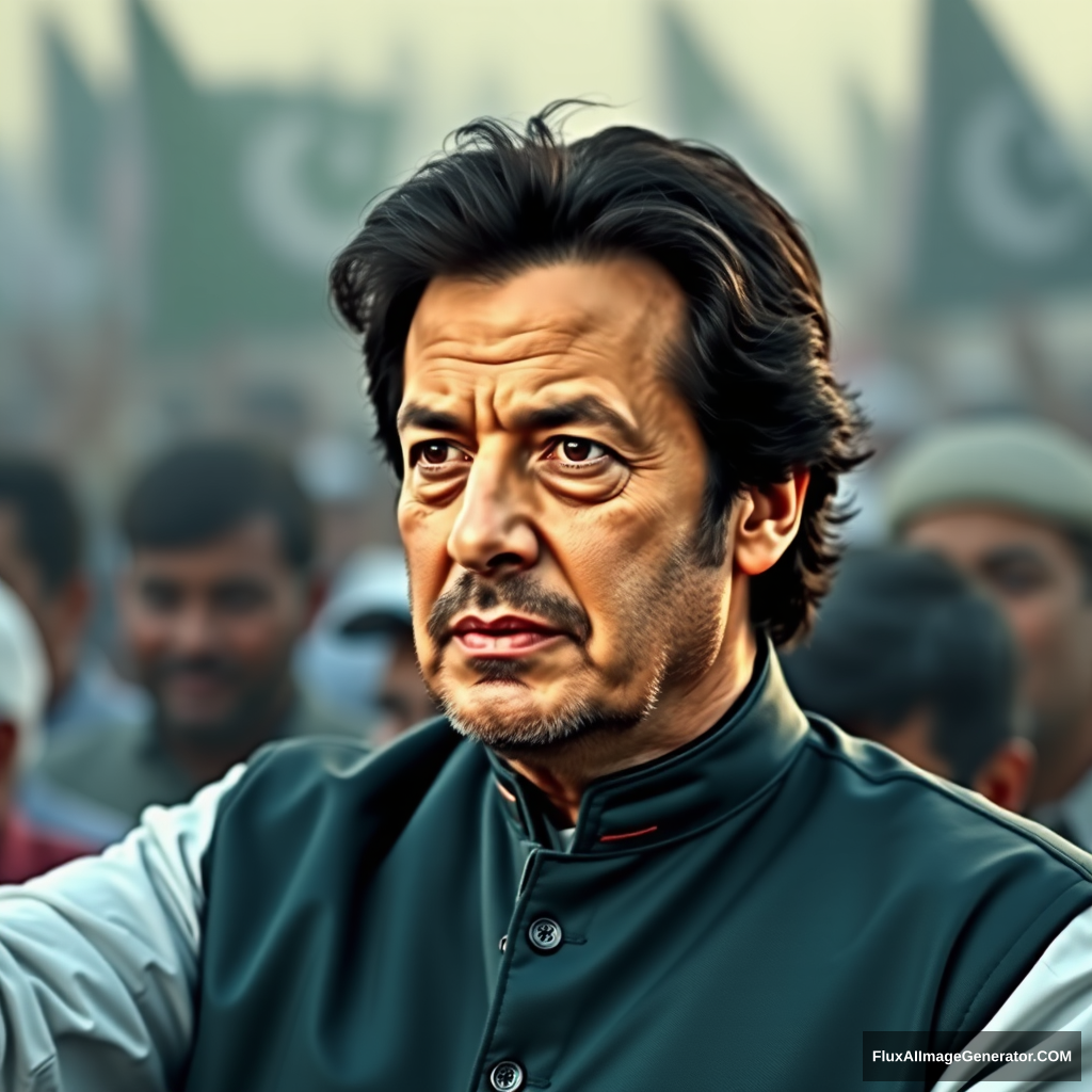 You have to create the image of Imran Khan which is 100% Imran Khan with the background of PTI's place. - Image