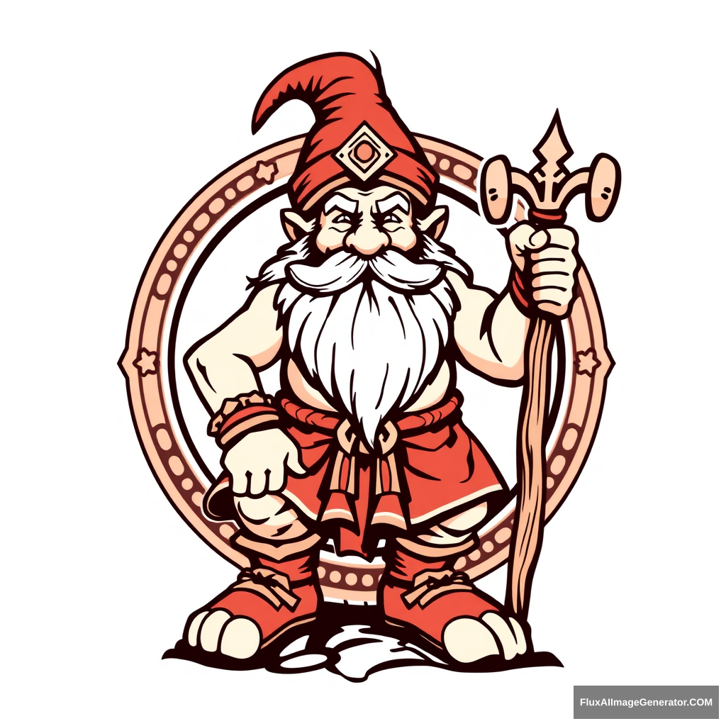 The emblem of a sturdy dwarf yogi