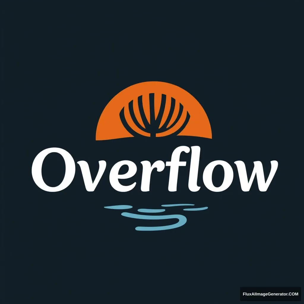 "Overflow", simple vector, Christian, logotype, sans-serif style. - Image