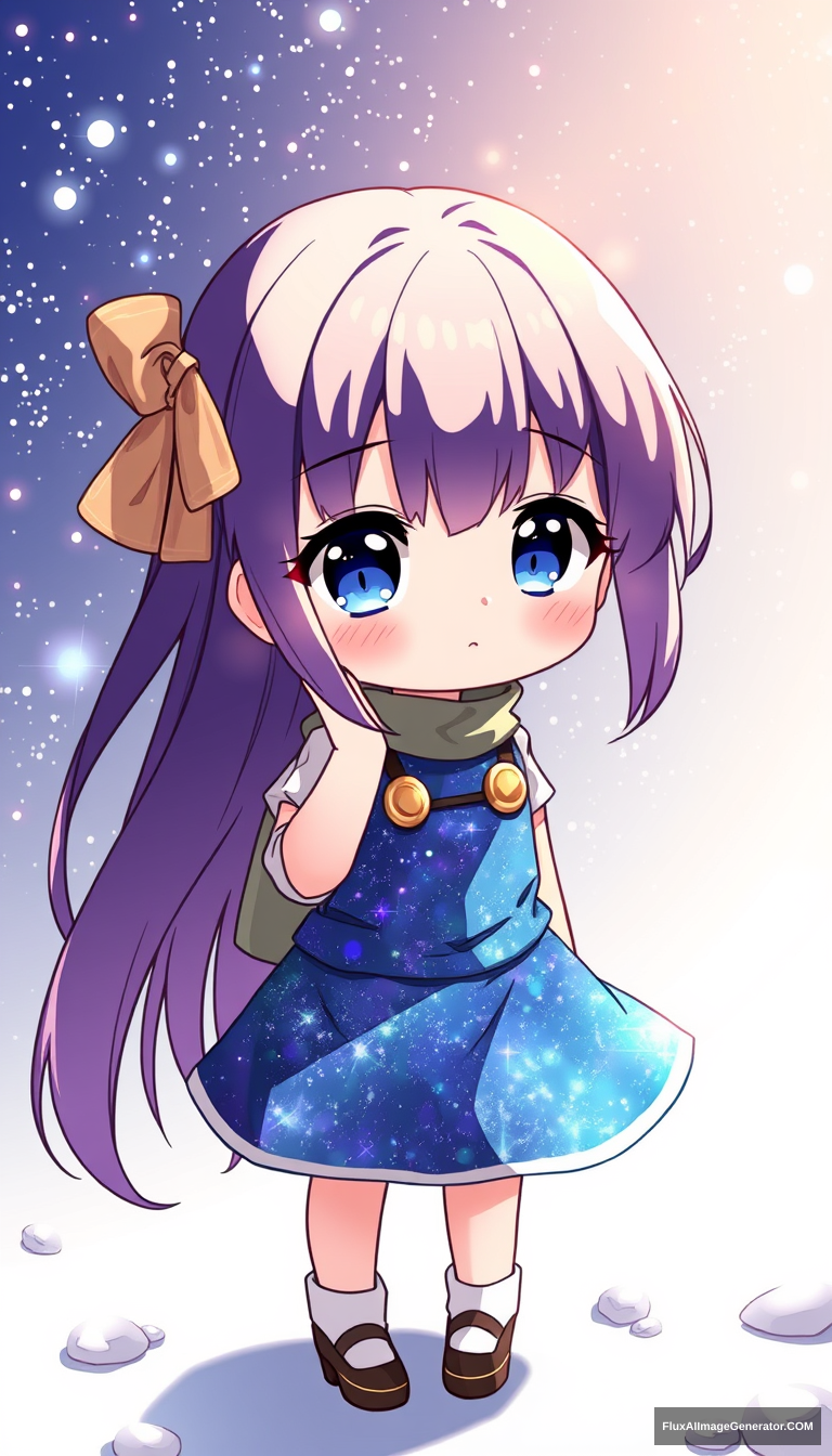 Galaxy anime girl. Cute. Seinen style.