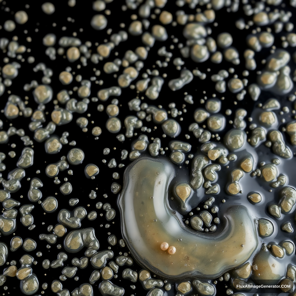 Microorganism slime fully covering the ground black background no floating bacteria! - Image